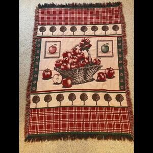 Tapestry Rug The Rug Barn 46 x 67 100%‎ Cotton Throw APPLES Harvest Grandmacore